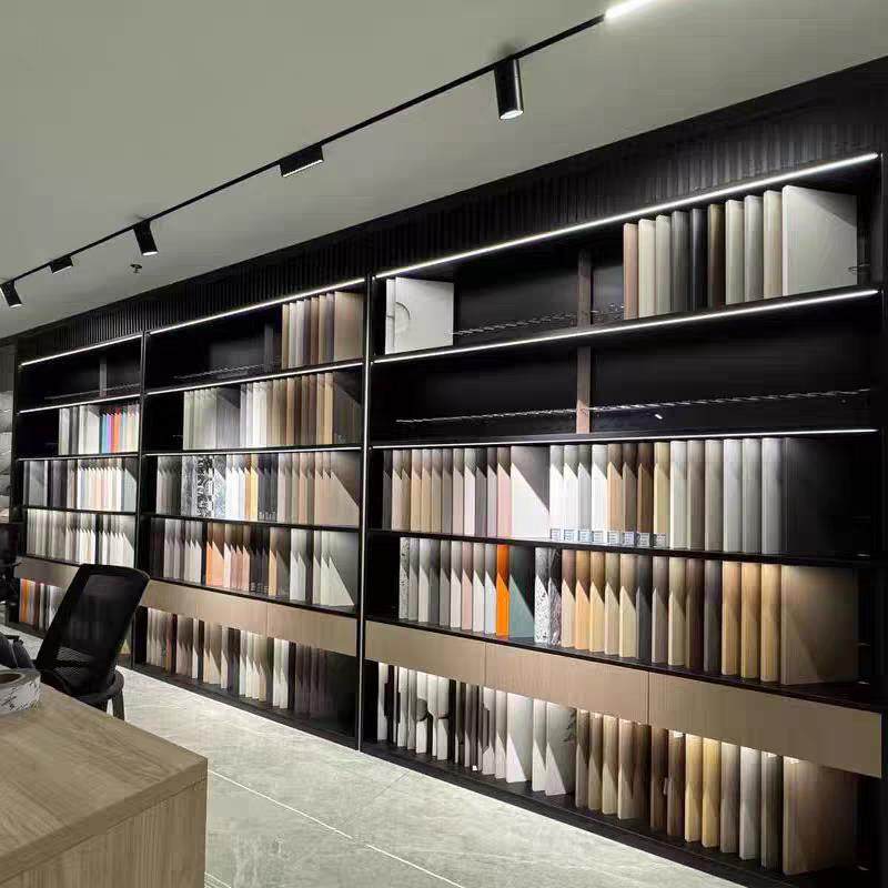 亚克力色板展示架层板卡槽固定件橱柜门板样块斜放色卡架全屋定制