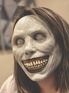 Halloween Horror Face Mask 微笑白眼恶魔面具男女化妆舞会道具