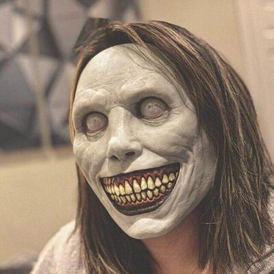 Halloween Horror Face Mask 微笑白眼恶魔面具男女化妆舞会道具