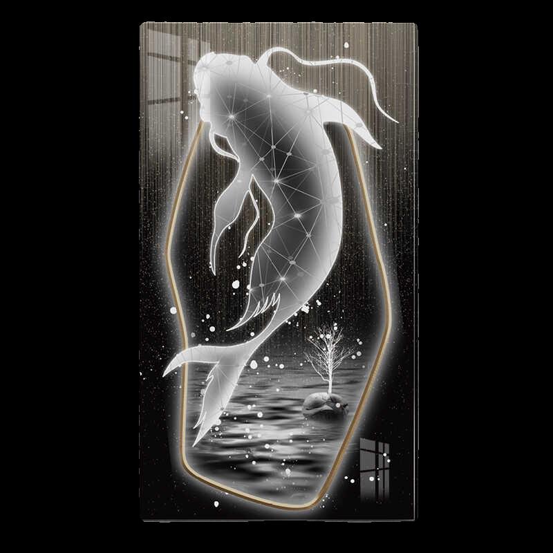 无框轻奢装饰画竖版自粘3d立体亚克力防脏遮丑贴画走廊墙面装饰品图片
