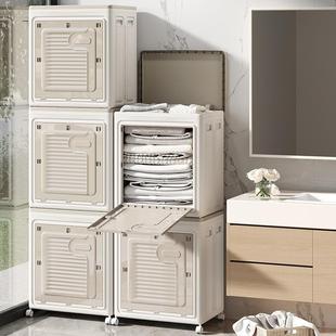 衣服收箱纳大容纳量家TVP用翻盖整理箱带轮可以折叠滑衣物被子收