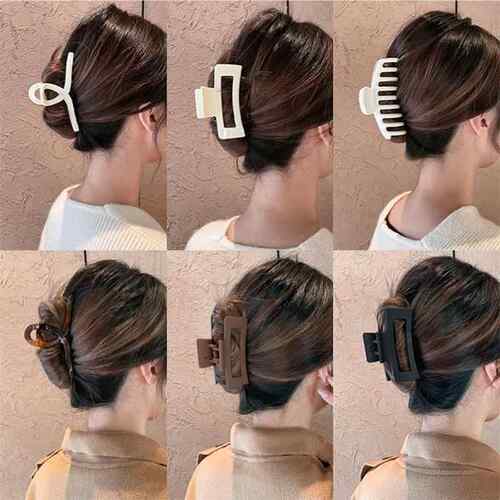 发夹Hot Sale Solid Color Claw Clip Large Barrette Crab Hair