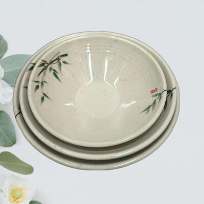 Vintage-style melamine creative round platter, suitable for