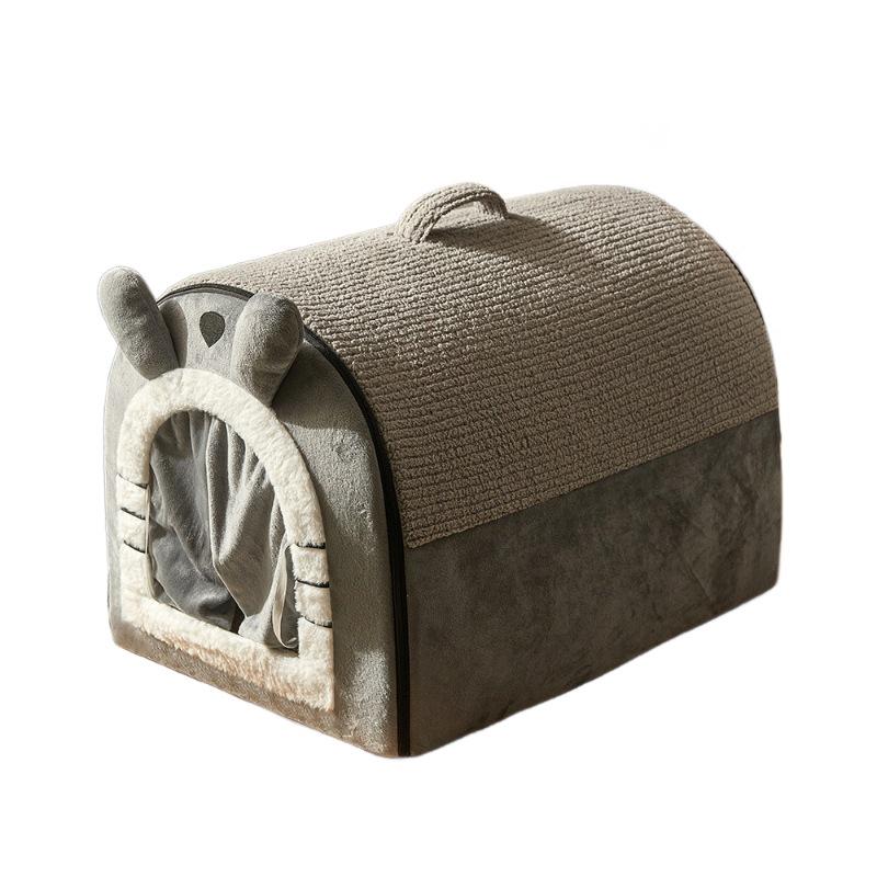 猫窝冬天保暖加厚猫别墅猫窝封闭式有门帘狗窝可拆洗宠物房子