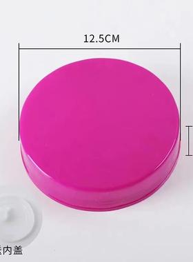 食品级密封罐子泡酒泡菜坛方格梅酒瓶内外盖紫色红色玻璃瓶盖