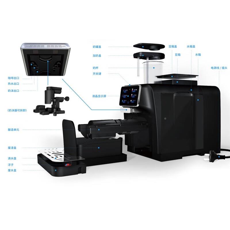 全自ANI动意式研奶泡一体磨咖啡机智能 触屏冰内置箱商用咖啡机
