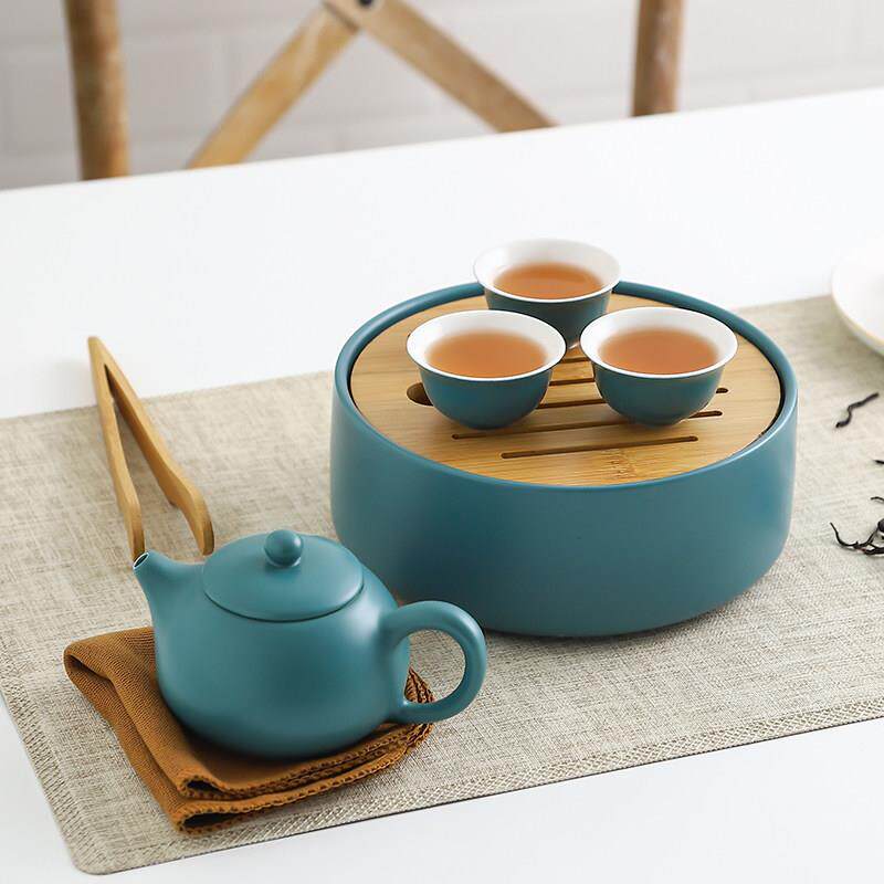 户外陶瓷旅纳组行茶具套可式收包携带茶盘家mc-055用小型功夫茶具