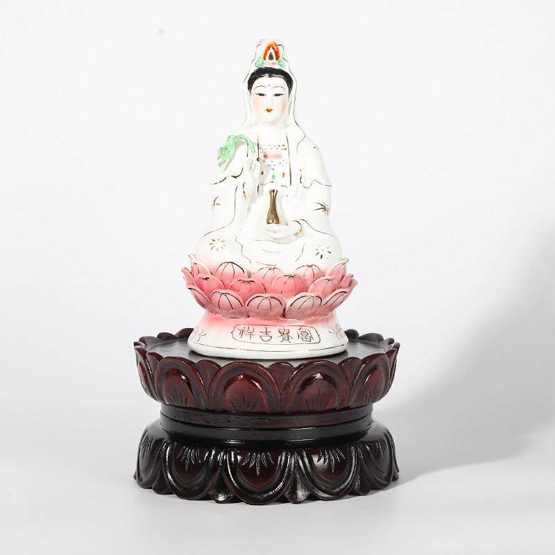 家形用观20220422菩萨莲花底座实木音圆加高供奉神像坐台品工艺摆