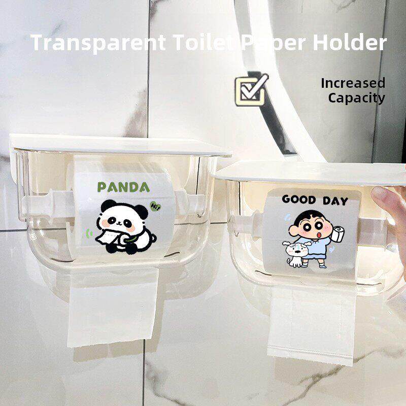 卡通图案个性化创意卷纸巾盒免打孔壁挂式厕纸筒纸盒