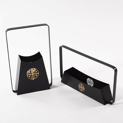 现代新中式金属装饰盒摆件博古架样板房桌面橱窗展柜茶室软装饰品