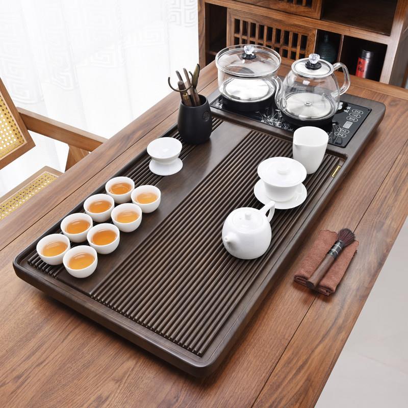 秉纯茶具套组整块茶盘全自动一体烧水壶自动茶台家用中式实木排水