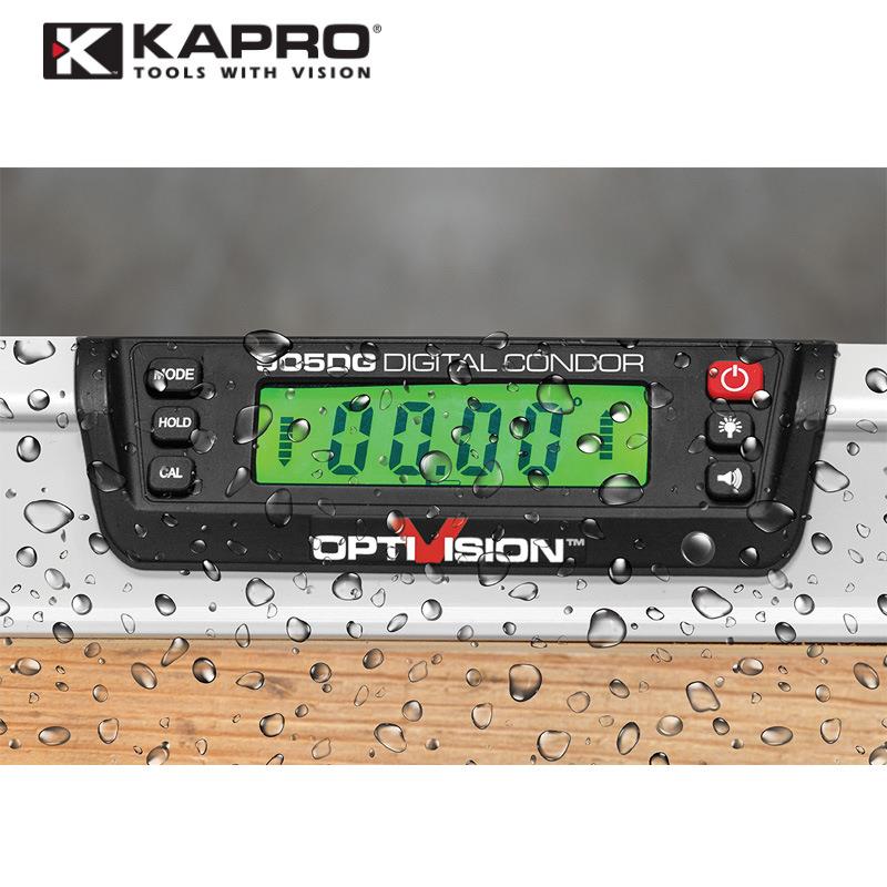 KAPRO高精度加厚铝合金数显水平尺905DG-120磁性电子角度仪平衡尺