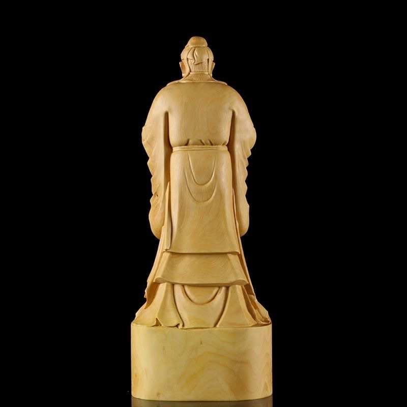 黄杨木雕孔子摆件儒家圣人寓意勤奋好学金榜题名中式客厅家居饰品