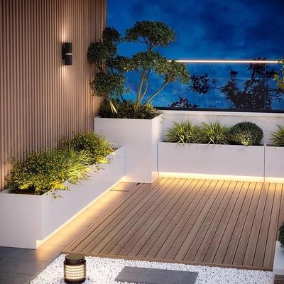 户外花箱组合庭院花园露台外摆围栏隔断悬浮花池发光阳台花坛定制