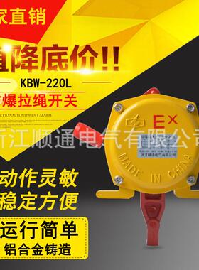KBW-220L防爆拉绳开关输送带急停开关BKLT2-II拉线开关 安全开关