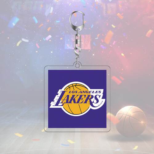 NBA篮球明星球队标志亚克力双面清钥匙扣挂件6cm湖人篮网雄鹿队