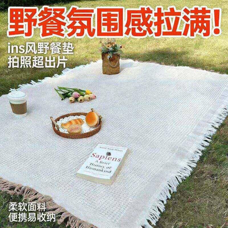 夏季新款野餐垫便携折叠地垫双面露营用品海边沙滩垫网红拍照垫子
