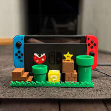 任天堂switch主机底座支架桌面马里奥管道问号砖块食人花游戏周边