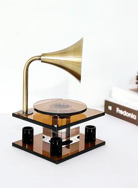 极简轻奢水晶留机意式件摆模型客厅书房电HX1115视柜软饰品声水晶