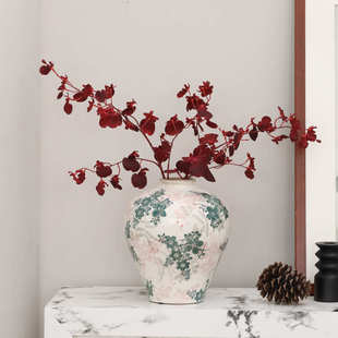 陶瓷花瓶花插花样板间奢桌面酒店摆设器轻客厅高级中式感装饰摆件