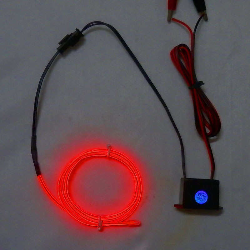12V驱动1米汽车氛围灯 内饰精品 El冷光线 发光线十色之红色