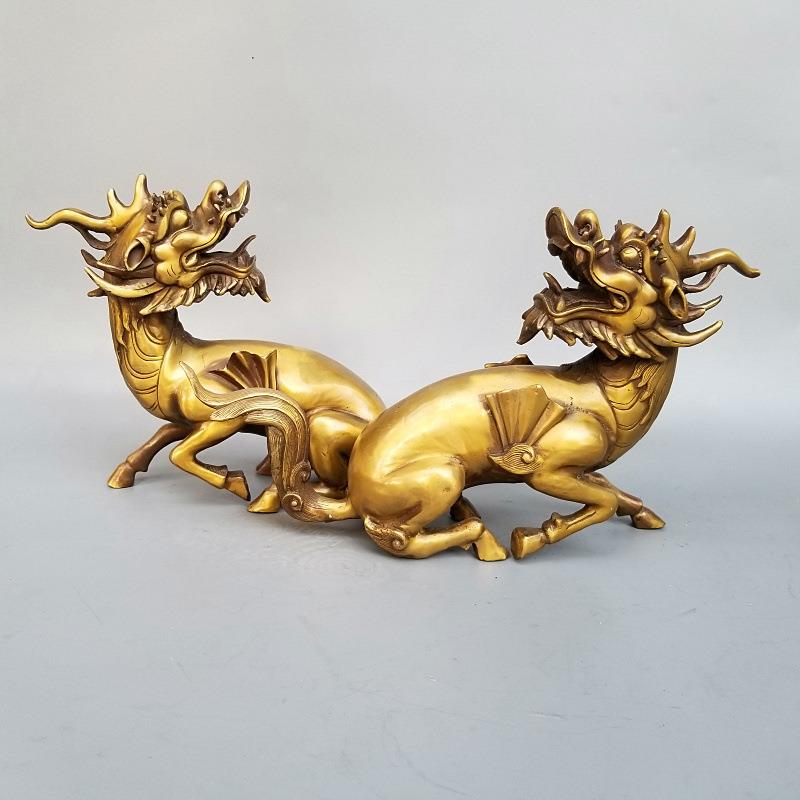 纯铜貔貅回头貔貅妙音铜艺家居办公装饰工艺品摆件