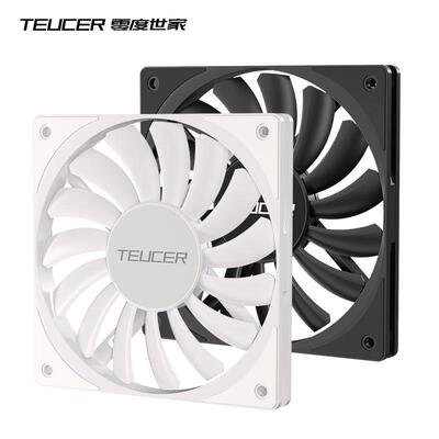 TEUCER 12012薄扇台式电脑机箱风扇黑色15mm厚温控静音CPU散热器