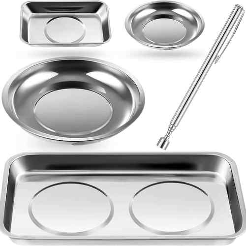 磁碗不锈钢磁性收纳碗五件配件收纳盘磁性工具碗3寸4寸6寸工具盘