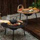 围炉煮茶家用室内全套器具烤茶套装 围炉桌子煮茶炭炉烤火炉烧烤桌