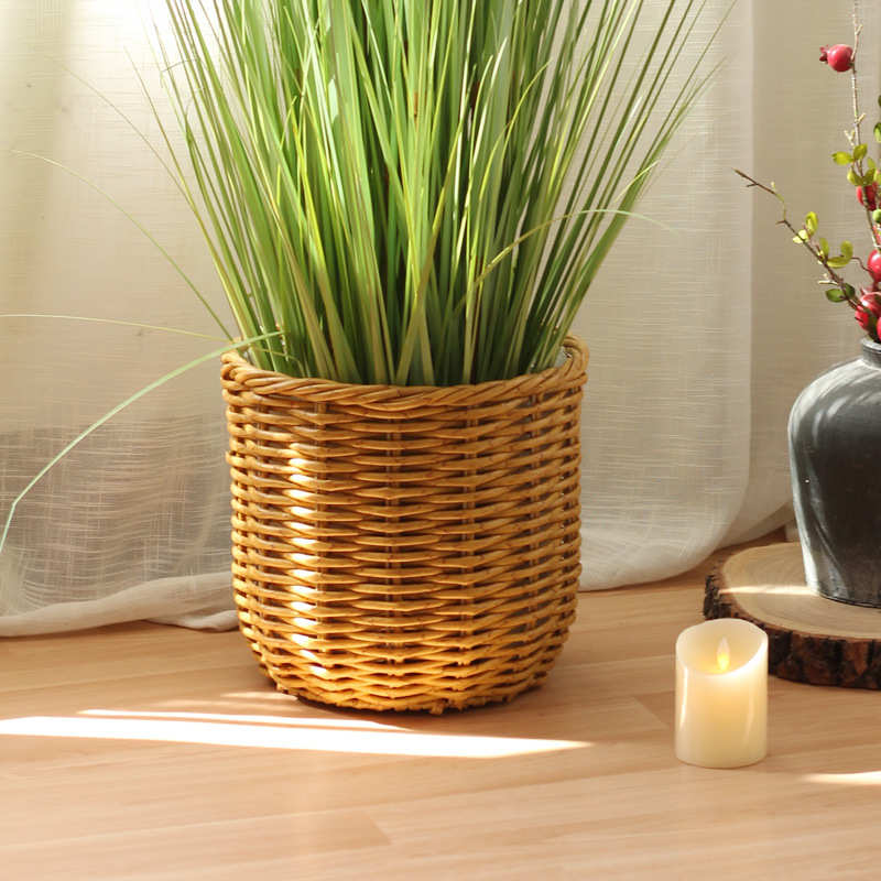民仿北欧盆绿花盆藤工大手客厅植宿家用落地式花篮办公室装饰简约