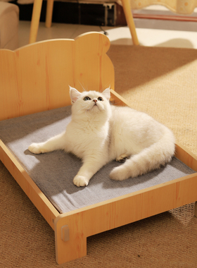 实木猫咪小床夏季狗狗床猫窝狗窝四季宠物窝大床猫咪通用实木猫床