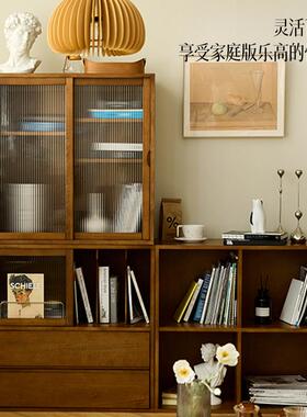 5V实木书柜物组合黄杨展木具储柜组家合柜示柜酒柜餐边柜ECA521落