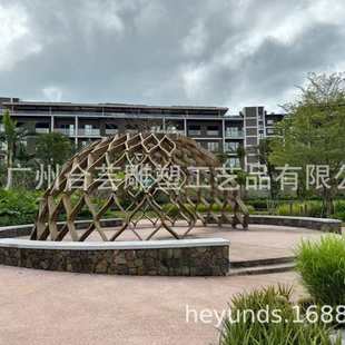 置异形铁艺摆件球型户外镂空雕塑造型景观长廊 不锈钢菱形景观装