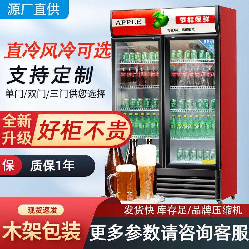双门啤酒柜饮料柜三门冷藏展示柜保鲜柜超市饮品蔬菜冰柜商用展示