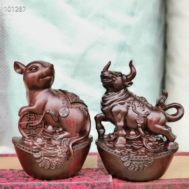实木质十二生肖摆件鼠牛虎兔龙蛇马羊猴鸡狗猪木雕工艺品送礼品