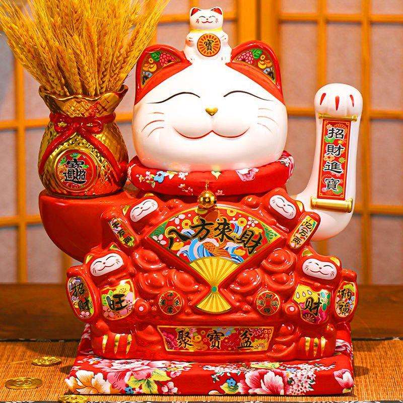 招财猫自动招手2025年新款店铺做生意招财前台装饰摇手发财猫摆件