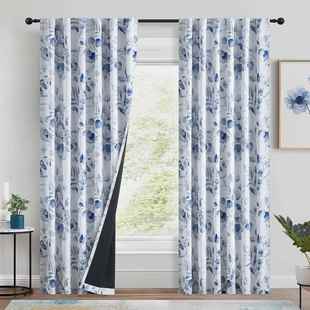 装 饰窗帘个性 饰穿杆窗帘 花色遮光布窗帘客厅卧室装 2PC新款