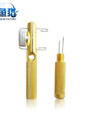 厂家供应子线打结器绑钩器金属黄色垂钓台钓渔具钓鱼配件