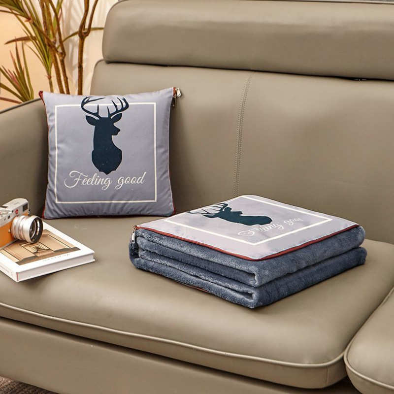 办公室抱枕被子两用多功能二合一车载毛毯午睡枕头毯四季通用