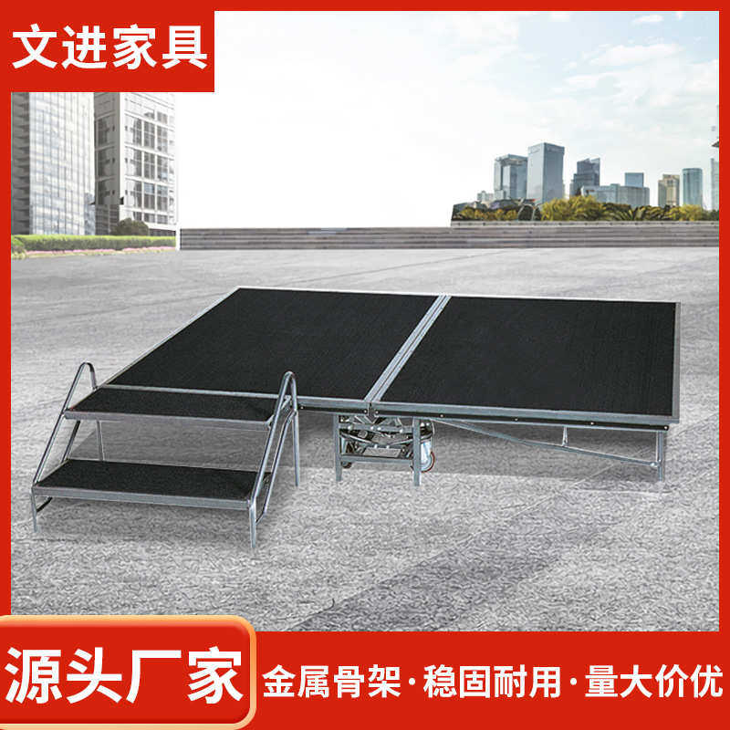 黑色铝合金角钢舞台 1220*2440活动表演舞台 移动折叠T台现货批发