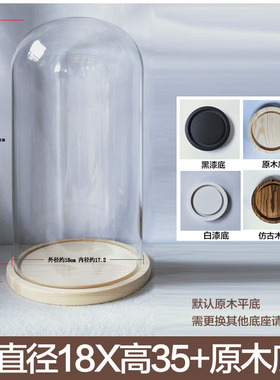 干花玻璃罩收藏迷你星堡竹底圣诞节保存瓶装饰摆设花瓶盲盒防尘罩