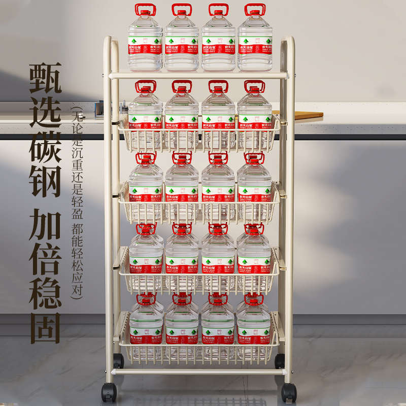 厨房置物架落地多层放果蔬菜篮子多功能移动小推车家用储物收纳架