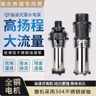 QY不锈钢海水养殖油浸泵大流量农田灌溉泵抽水泵