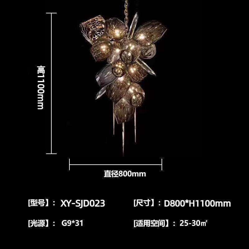 中山工厂直销极简北欧简约客厅吊灯设计师艺术感创意个性水晶餐厅