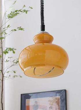 中古北欧法式奶玻璃吊灯后现代青绿色橙色书房餐厅卧室入户灯
