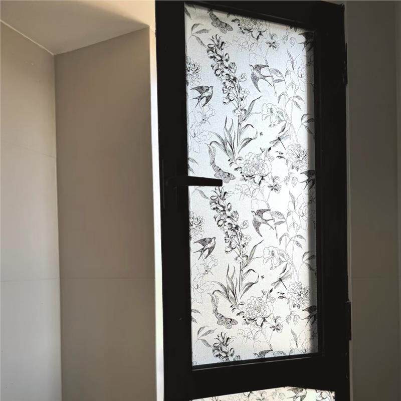 法式燕子浴室卫生间玻璃窗户门贴膜厕所防窥专用透光不透人静电贴