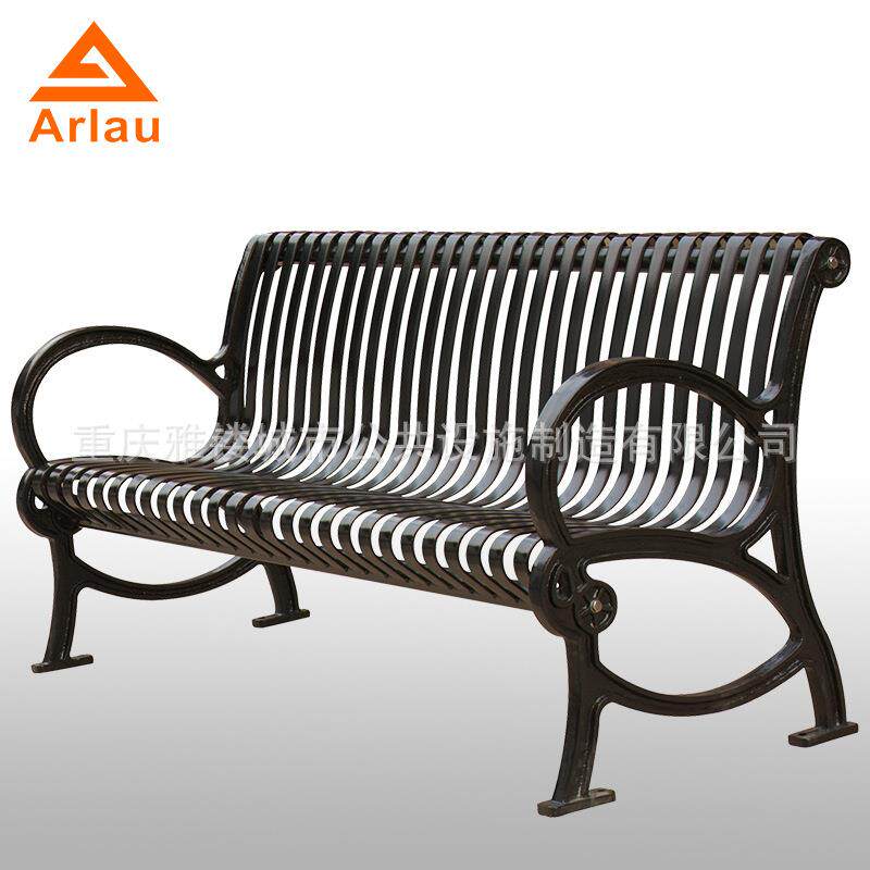 厂家直销铸铁公园椅金属等候椅扁钢户外市政座椅休闲长椅园林椅子