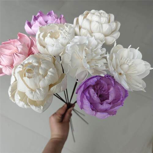 牡丹睡莲珍珠栀子花通草花香氛家居装饰插花干花花束diy婚礼布置