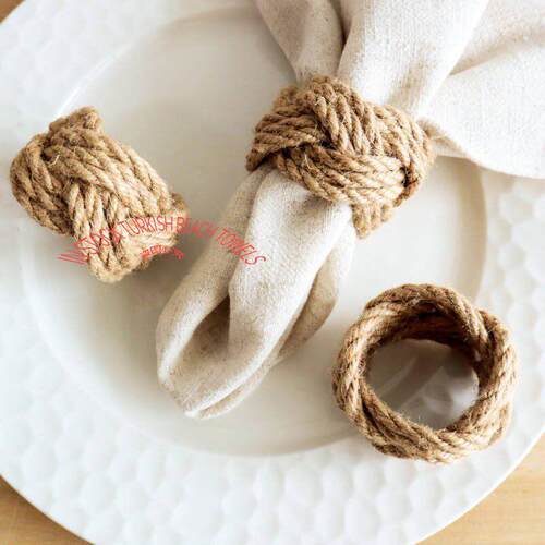Natural Linen Napkin Rings for Wedding婚礼亚麻草编西餐巾扣