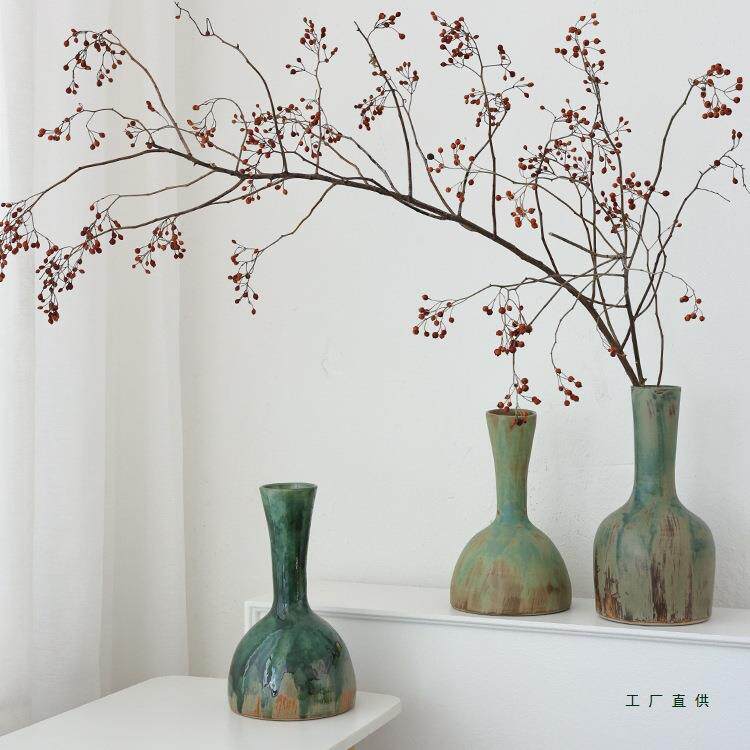 创意油画大瑶花瓶摆件客厅插花干花装饰景德镇复古感陶瓷花瓶